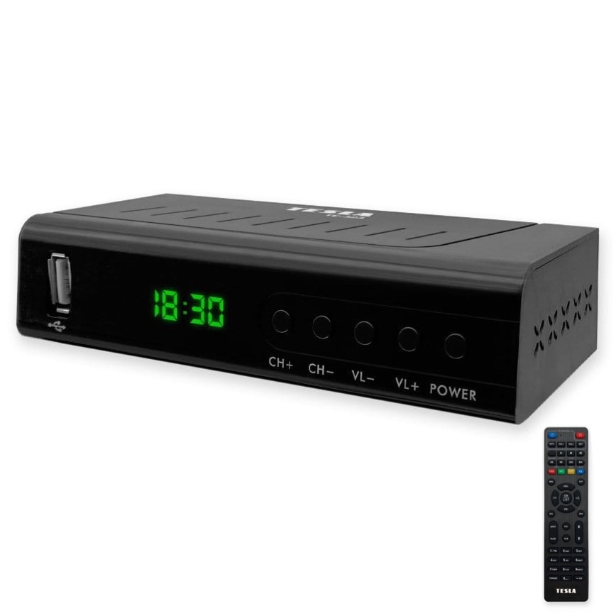 TESLA Electronics - DVB-T2 H.265 (HEVC) vastaanotin, HDMI-CEC 2xAAA + kauko-ohjaus