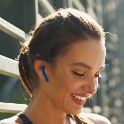 TESLA Electronics - Langaton earphones 300 mAh + 2x 25 mAh IPX4 sininen
