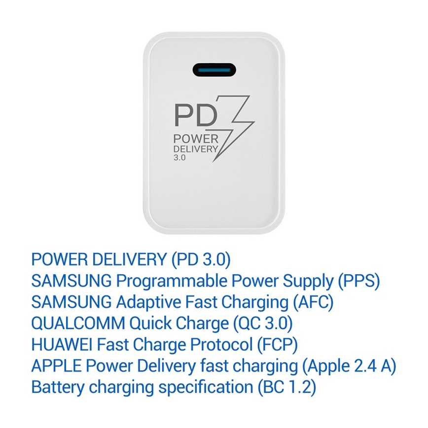 TESLA Electronics - Pikalatausadapteri Power Delivery 20W valkoinen