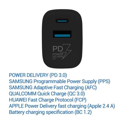 TESLA Electronics - Pikalatausadapteri Power Delivery 25W musta