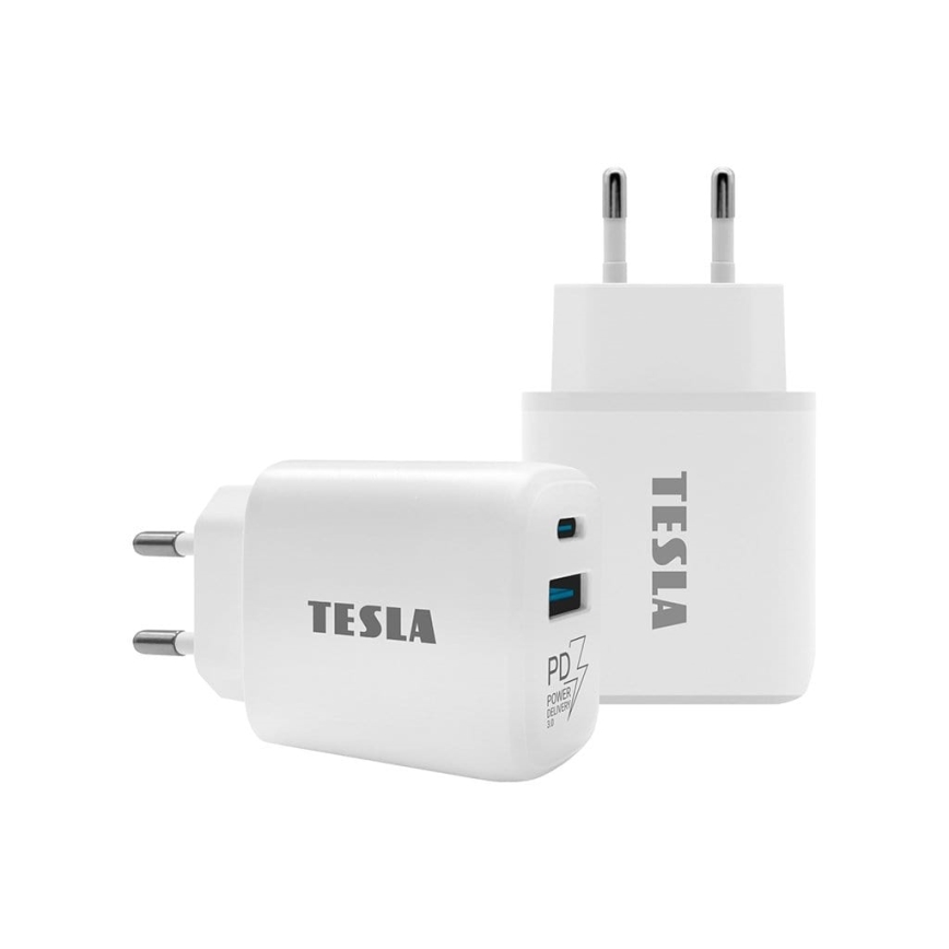 TESLA Electronics - Pikalatausadapteri Power Delivery 25W valkoinen
