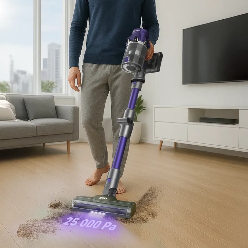 TESLA Electronics PureStar - Joustava langaton 2-in-1 varsi-imuri 250W/2200 mAh harmaa/violetti