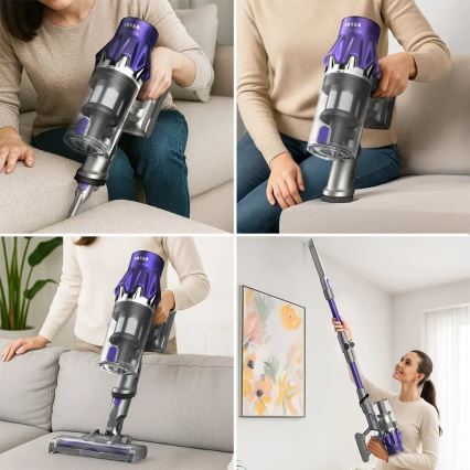 TESLA Electronics PureStar - Joustava langaton 2-in-1 varsi-imuri 250W/2200 mAh harmaa/violetti