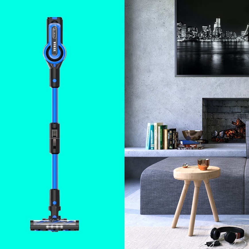 TESLA Electronics PureStar - Joustava johdoton pölynimuri 3in1 300W/2200 mAh musta/sininen