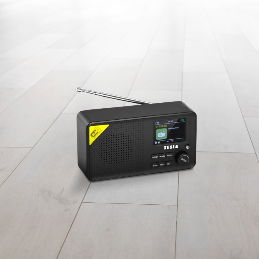 TESLA Electronics - Radio DAB+ FM 5W/1800 mAh musta