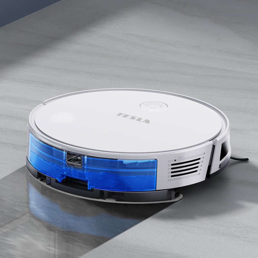 TESLA Electronics RoboStar - Älykäs 2-in-1 robotti-imuri 2600 mAh Wi-Fi valkoinen + kaukosäädin