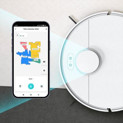 TESLA Electronics RoboStar - Älykäs robottipölynimuri 2in1 2550 mAh Wi-Fi valkoinen