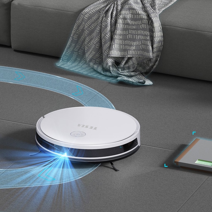 TESLA Electronics RoboStar - Älykäs robottipölynimuri 2in1 2600 mAh Wi-Fi valkoinen + kauko-ohjaus