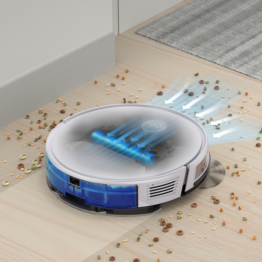 TESLA Electronics RoboStar - Älykäs robottipölynimuri 2in1 2600 mAh Wi-Fi valkoinen + kauko-ohjaus