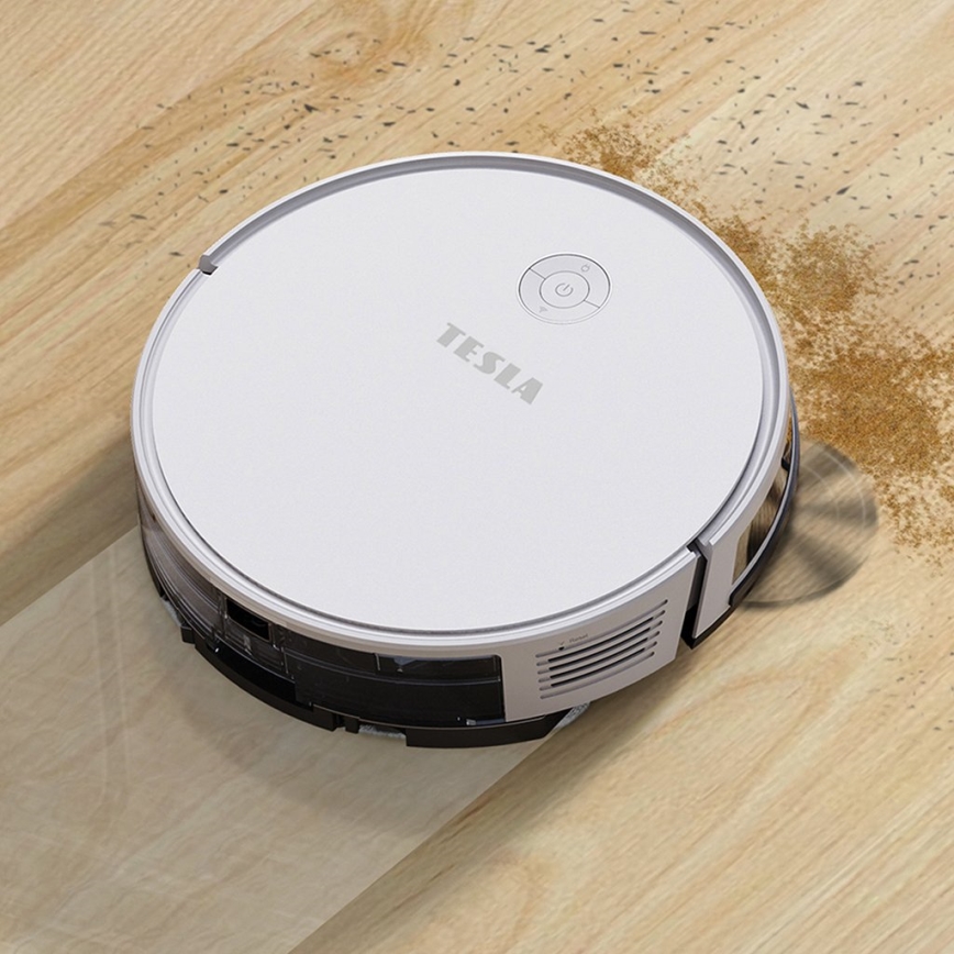 TESLA Electronics RoboStar - Älykäs robottipölynimuri 2in1 2600 mAh Wi-Fi valkoinen + kauko-ohjaus