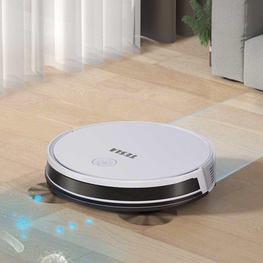 TESLA Electronics RoboStar - Älykäs robottipölynimuri 2in1 2600 mAh Wi-Fi valkoinen + kauko-ohjaus