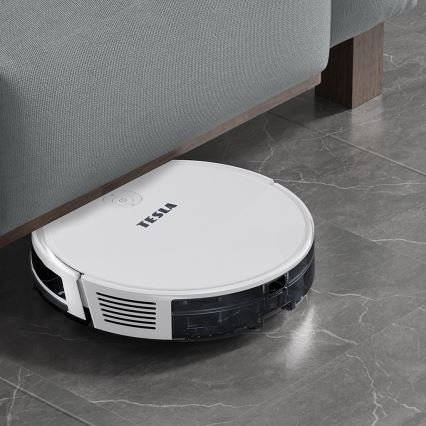 TESLA Electronics RoboStar - Älykäs robottipölynimuri 2in1 2600 mAh Wi-Fi valkoinen + kauko-ohjaus