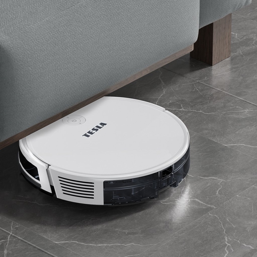 TESLA Electronics RoboStar - Älykäs robottipölynimuri 2in1 2600 mAh Wi-Fi valkoinen + kauko-ohjaus
