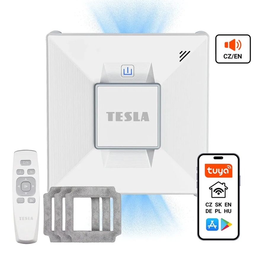 TESLA Electronics RoboStar - Älykäs ikkunanpesin vesisuihkulla 72W/230V/650 mAh Wi-Fi + kauko-ohjaus