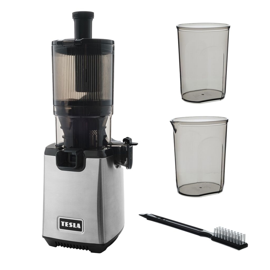 TESLA Electronics SlowJuicer Deluxe - Hidasnopeuksinen mehupuristin 250W/230V ruostumaton/musta