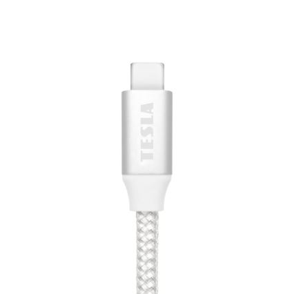 TESLA Electronics - USB-kaapeli USB-C 3.2 liitin Power Delivery 1m 100W valkoinen