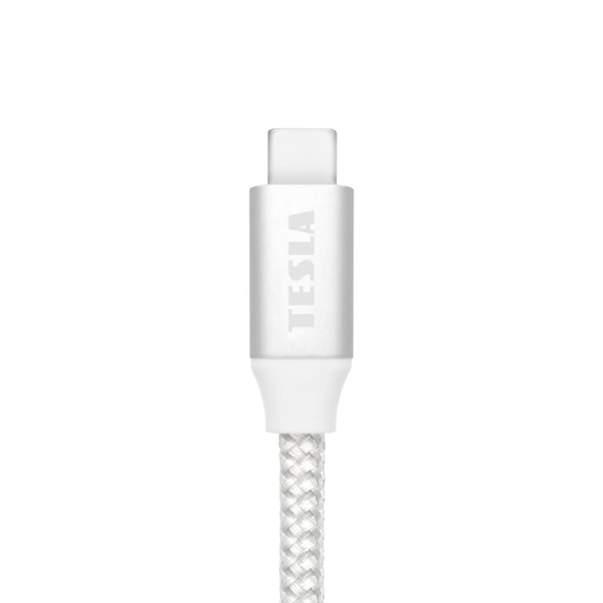 TESLA Electronics - USB-kaapeli USB-C 3.2 liitin Power Delivery 1m 100W valkoinen