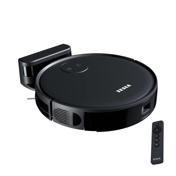 TESLA Smart - Älykäs robottipölynimuri 2in1 2000 mAh Wi-Fi musta + kauko-ohjaus