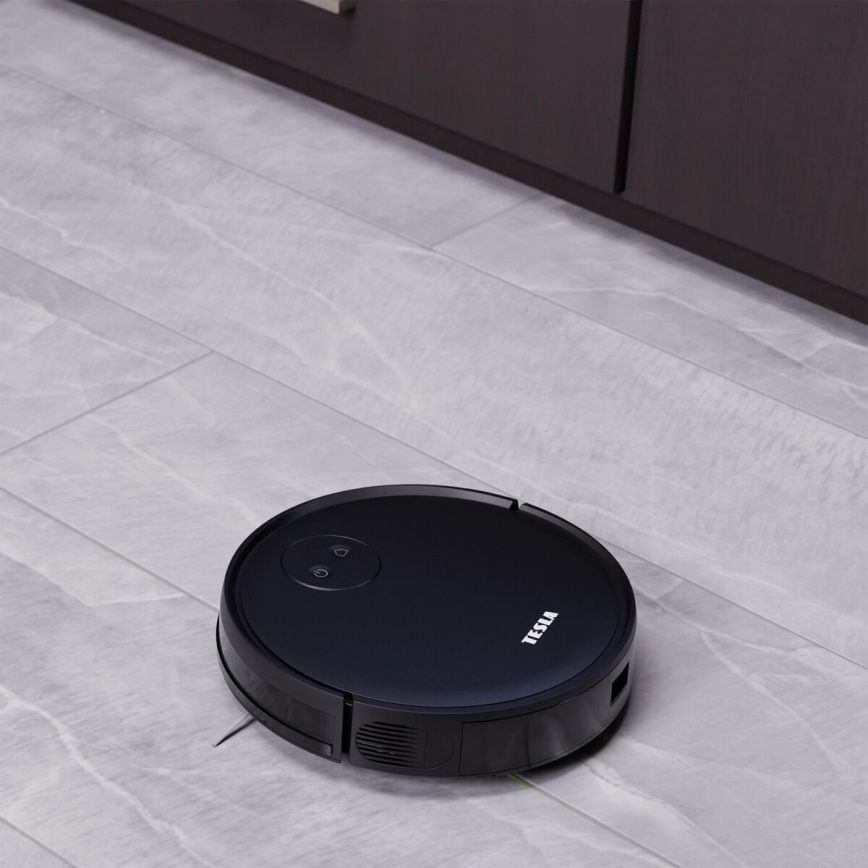 TESLA Smart - Älykäs robottipölynimuri 2in1 2000 mAh Wi-Fi musta + kauko-ohjaus
