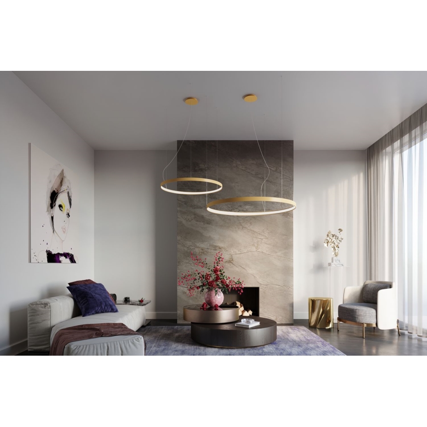 Thoro TH.174 - LED-kattokruunu johdossa RIO LED/50W/230V CRI 90 3000K halkaisija 78 cm kulta