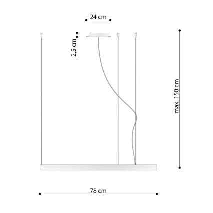Thoro TH.174 - LED-kattokruunu johdossa RIO LED/50W/230V CRI 90 3000K halkaisija 78 cm kulta