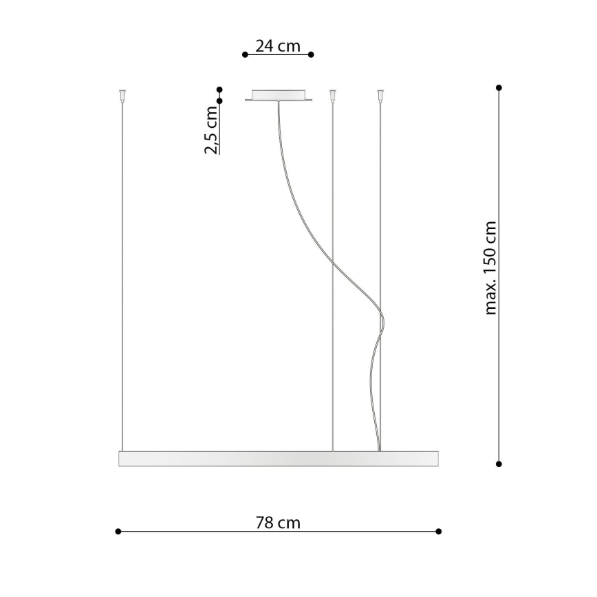Thoro TH.181 - LED  Kattokruunu johdossa RIO LED /50W/230V CRI 95 4000K halkaisija 78 cm kulta