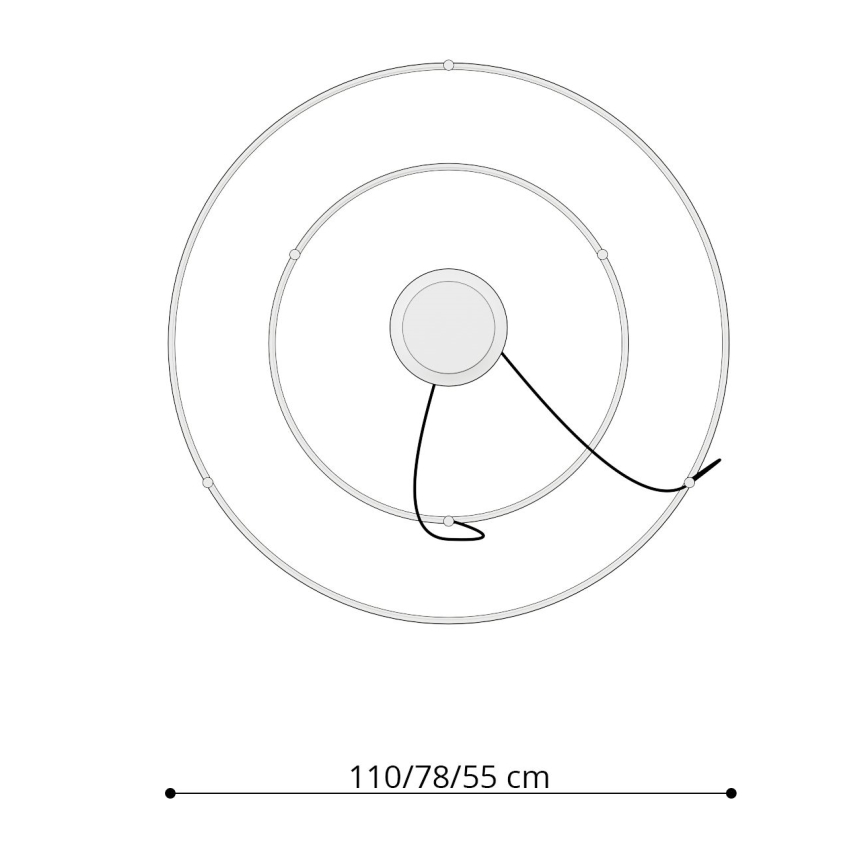 Thoro TH.214 - LED-kattokruunu johdossa RIO LED/80W/230V CRI 90 3000K kulta