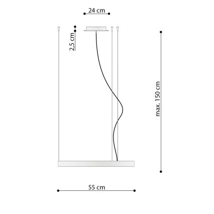 Thoro TH.217 - LED-kattokruunu johdossa RIO LED/30W/230V CRI 95 4000K halkaisija 55 cm kulta