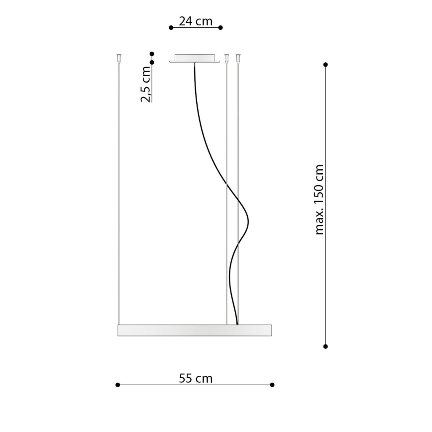 Thoro TH.217 - LED-kattokruunu johdossa RIO LED/30W/230V CRI 95 4000K halkaisija 55 cm kulta