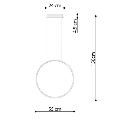 Thoro TH.220 - LED-kattokruunu johdossa RIO LED/30W/230V CRI 90 3000K halkaisija 55 cm kulta