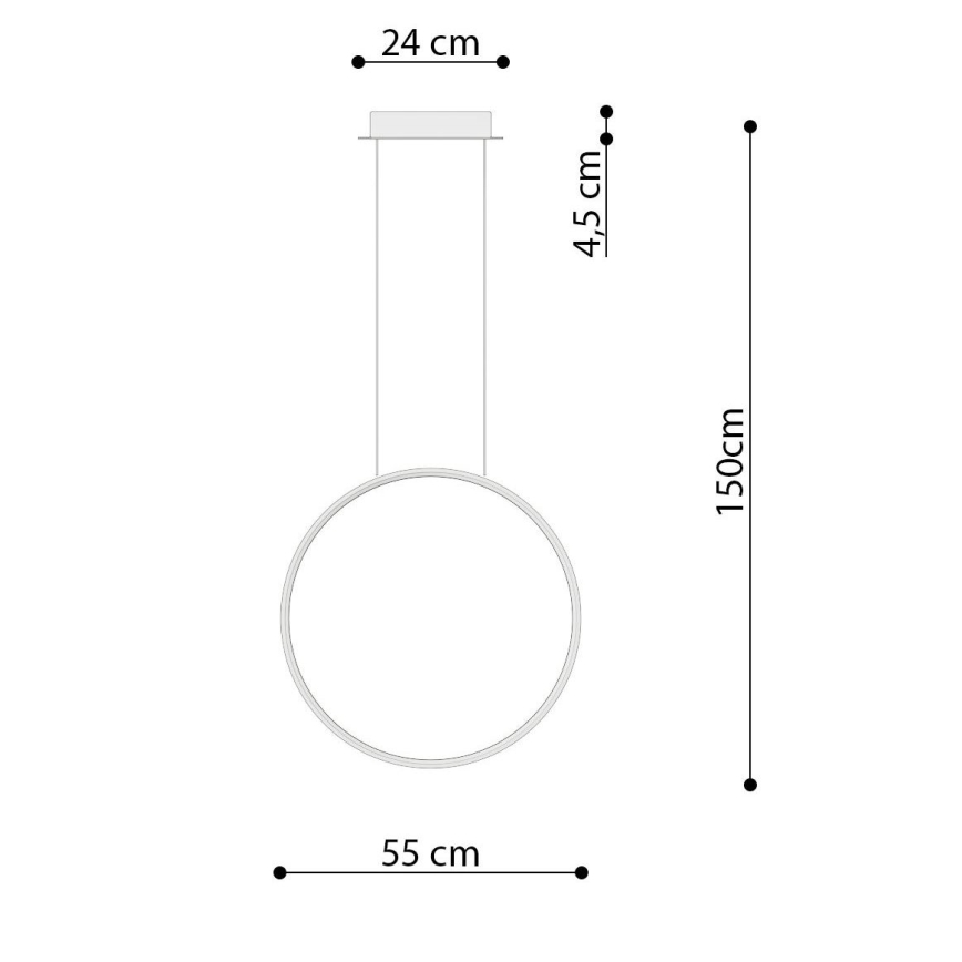 Thoro TH.220 - LED-kattokruunu johdossa RIO LED/30W/230V CRI 90 3000K halkaisija 55 cm kulta