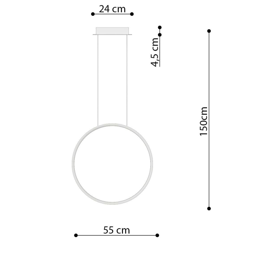 Thoro TH.221 - LED-kattokruunu johdossa RIO LED/30W/230V CRI 95 4000K halkaisija 55 cm kulta
