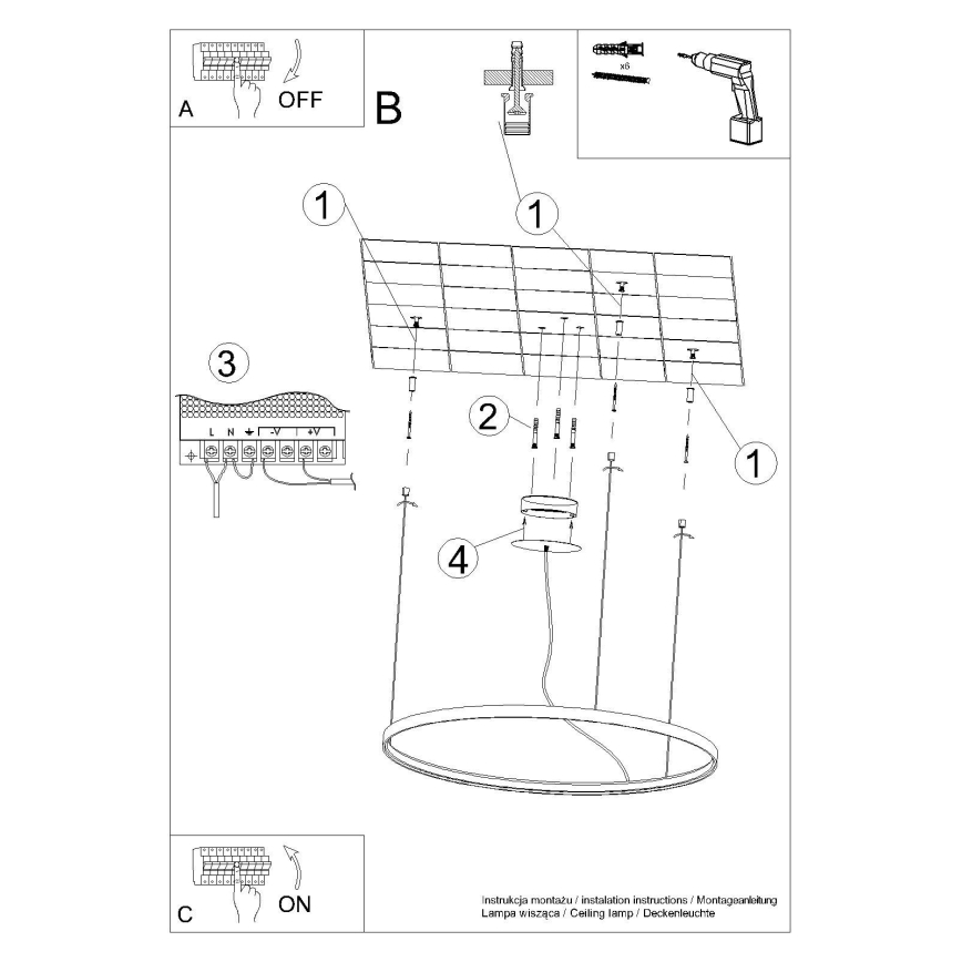 Thoro TH.223 - LED-kattovalaisin RIO LED/30W/230V CRI 95 4000K halkaisija 55 cm kulta