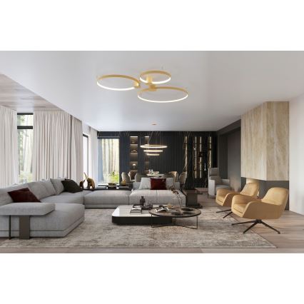 Thoro TH.223 - LED-kattovalaisin RIO LED/30W/230V CRI 98 4000K halkaisija 55 cm kultainen