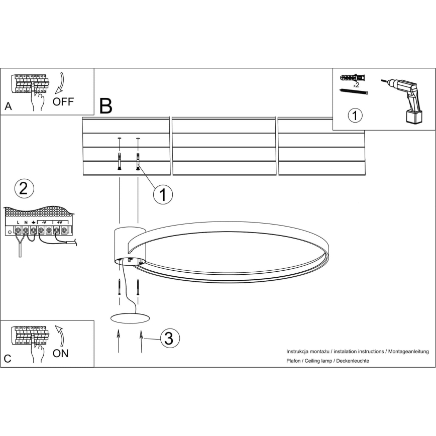 Thoro TH.223 - LED-kattovalaisin RIO LED/30W/230V CRI 98 4000K halkaisija 55 cm kultainen