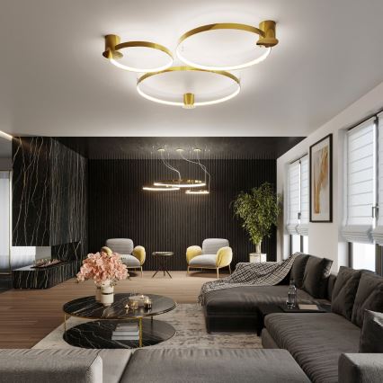 Thoro TH.246 - LED-kattokruunu johdossa RIO LED/50W/230V CRI 90 3000K halkaisija 78 cm kulta