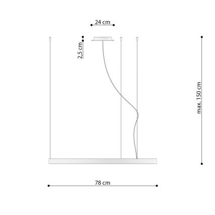 Thoro TH.246 - LED-kattokruunu johdossa RIO LED/50W/230V CRI 90 3000K halkaisija 78 cm kulta