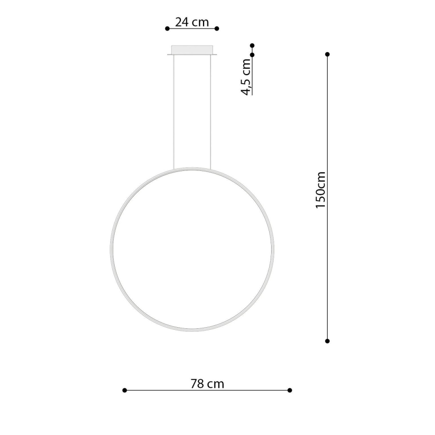 Thoro TH.248 - LED-kattokruunu johdossa RIO LED/50W/230V CRI 90 3000K halkaisija 78 cm kulta