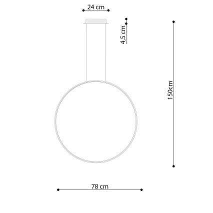 Thoro TH.249 - LED-kattokruunu johdossa RIO LED/50W/230V CRI 90 4000K halkaisija 78 cm kiiltävä kromi