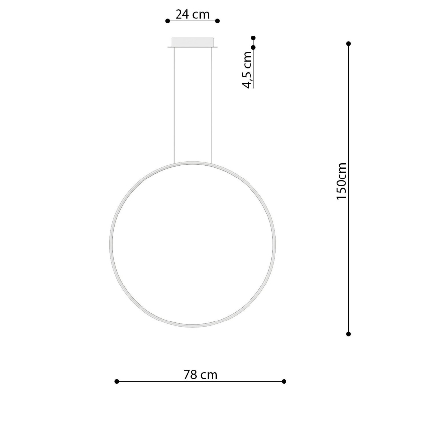 Thoro TH.249 - LED-kattokruunu johdossa RIO LED/50W/230V CRI 90 4000K halkaisija 78 cm kiiltävä kromi