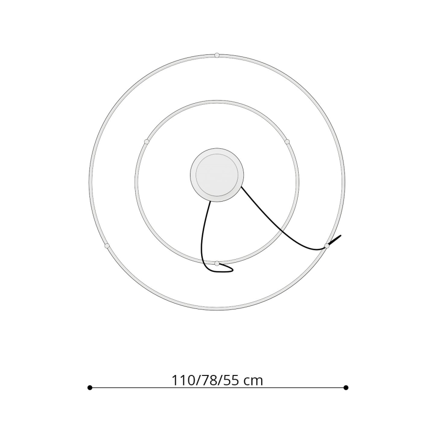 Thoro TH.268 - LED-kattokruunu johdossa RIO LED/80W/230V CRI 95 4000K kulta
