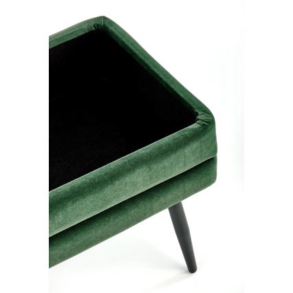 Tikattu penkki jossa on säilytystilaa VELVA 37x78 cm vihreä/musta