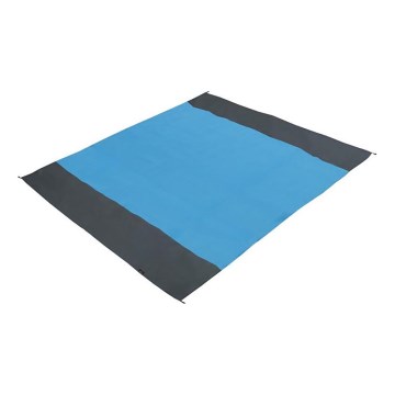 Tilava rantamatto 200x200 cm, sininen/harmaa