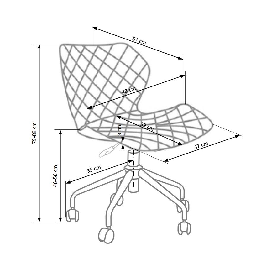 Toimistotuoli MUNA valkoinen/harmaa