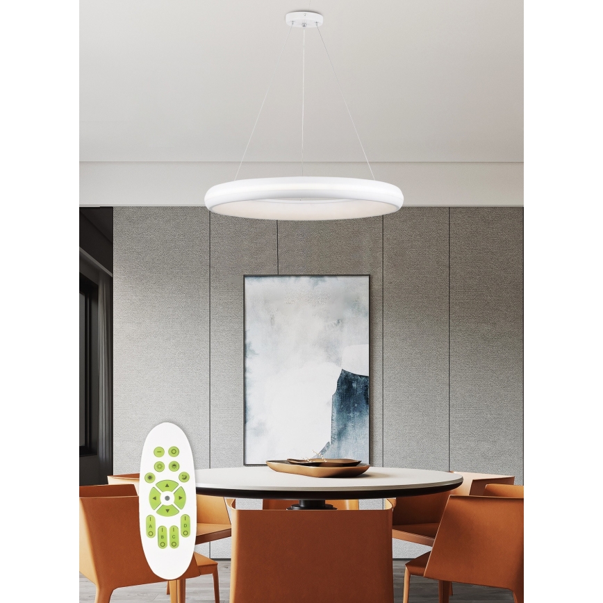 Top Light - Himmennettävä LED-kattokruunu johdossa FUTURA LED/60W/230V valkoinen + kauko-ohjaus