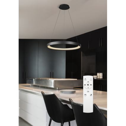 Top Light - Himmennettävä LED-kattokruunu johdossa ORBIT LED/40W/230V 3000-6500K halkaisija 50 cm musta + kauko-ohjaus