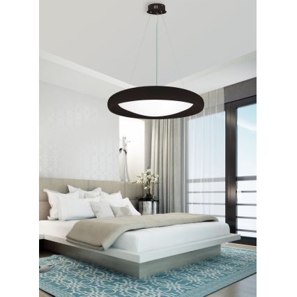 Top Light - Himmennettävä LED-kattokruunu johdossa SALERNO LED/60W/230V 3000-6500K halkaisija 60 cm musta + kauko-ohjaus