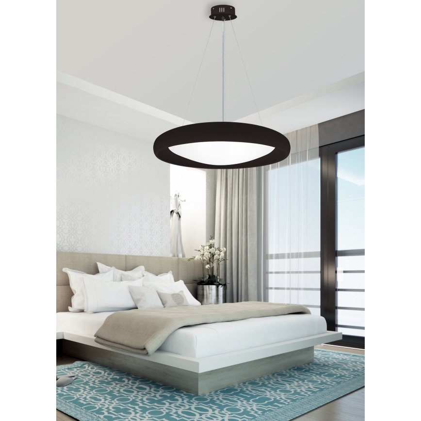 Top Light - Himmennettävä LED-kattokruunu johdossa SALERNO LED/60W/230V 3000-6500K halkaisija 60 cm musta + kauko-ohjaus