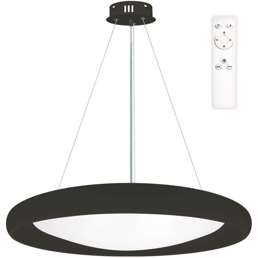Top Light - Himmennettävä LED-kattokruunu johdossa SALERNO LED/60W/230V 3000-6500K halkaisija 60 cm musta + kauko-ohjaus