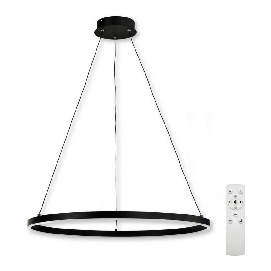 Top Light - Himmennettävä LED-kattokruunu johdossa SATURN LED/30W/230V 3000-6500K musta + kauko-ohjaus
